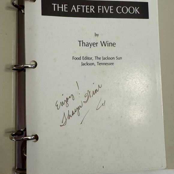 The After Five Cook **SIGNED Thayer Wine Food Editor The Jackson Sun Jackson TN - Picture 2 of 12